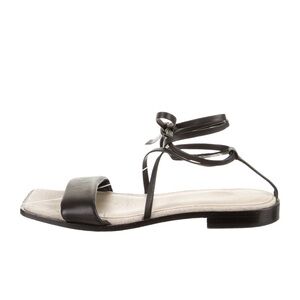 VINCE Black Leather Gladiator Sandals